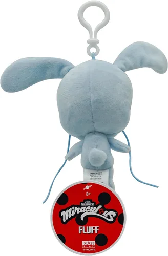 Vista 2 de Miraculous Ladybug Kwami - Llaveros de mochila Lifesize de 5 pulgadas, juguetes de clip de Fluff The Rabbit - Accesorios portátiles de mariquita