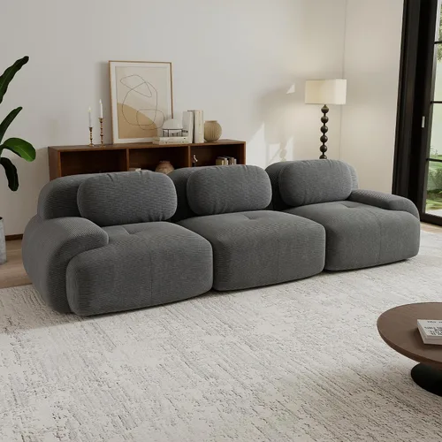 Vista 21 de Sofás seccional modular de 80" sin huesos modernos para sala de estar, juego de sofás comprimidos de 2 plazas con asiento profundo, sin necesidad