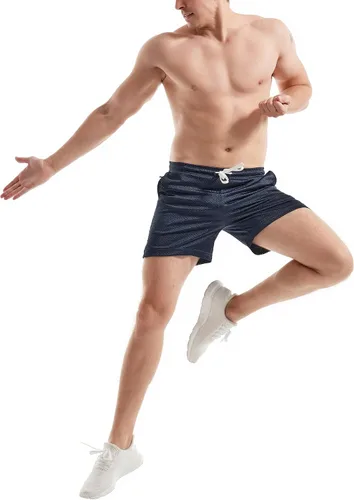 Vista 2 de AIMPACT Pantalones cortos deportivos para hombre, transpirables, de doble capa, de tela de 6 pulgadas, para baloncesto, ropa deportiva, pantalones