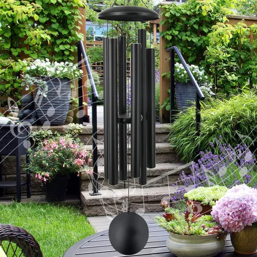 Vista 10 de ASTARIN Campanillas de viento conmemorativas para exteriores, 36 pulgadas con 6 tubos pesados, tono profundo para decoración colgante de jardín