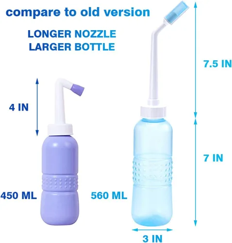 Vista 2 de Pulverizador de bidé portátil - Botella de bidé grande 560 ML