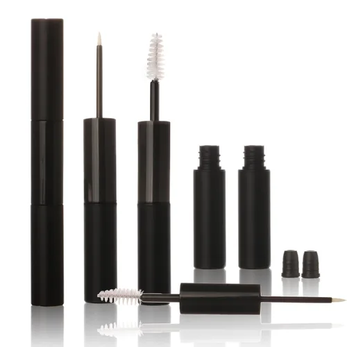 Vista 10 de COSIDEA 10 tubos vacíos de 5 mlx2 de doble extremo para rímel y delineador de ojos, tubo de rímel 2 en 1 de 0.3 fl oz y varita para botella