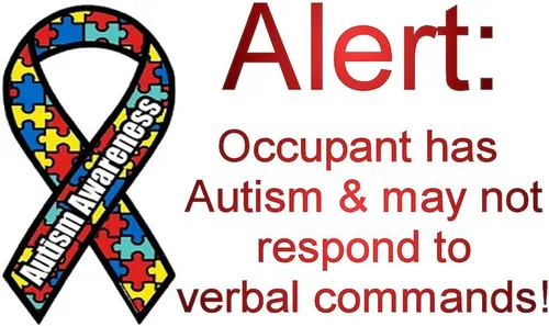 Vista 2 de CafePress Pegatina rectangular de alerta de autismo para parachoques