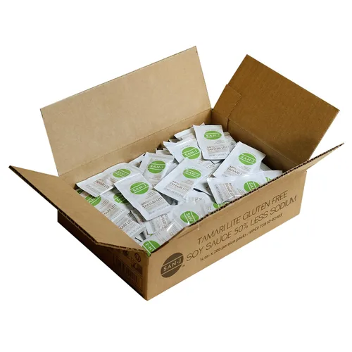 Vista 7 de San-J - Tamari sin soja - Salsa de soja alternativa especialmente elaborada - Paquetes individuales porcionados de 1/4 oz - Paquete de 200
