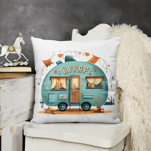 Vista 15 de Fundas de almohada estilo campista con diseño de casa rural, estilo campista, estilo vintage, cuadrada, para sofá, sala de estar, dormitorio