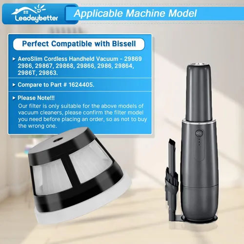 Vista 2 de Leadaybetter 29869 Filtros compatibles con Bissell AeroSlim 29869 29861 29867 29868 29866 2986 29864 2986T 29863, paquete de 4 repuestos de filtro