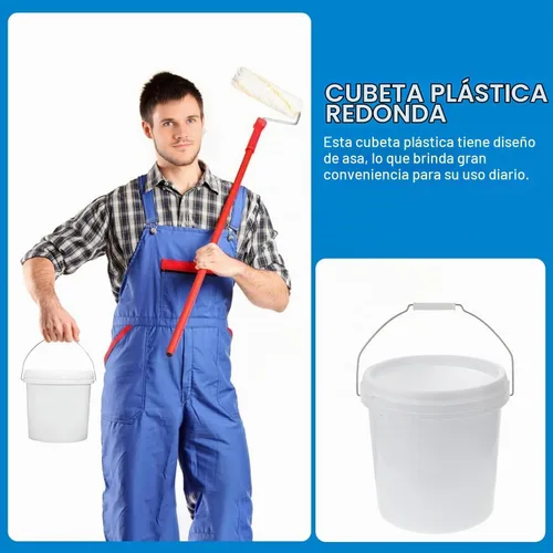 Vista 4 de ATERET Balde Blanco de 2 Galones Solo - Cubetas Multiusos - Grado Alimenticio - Fabricado en EE.UU. - Plástico Libre de BPA (Paquete de 3)