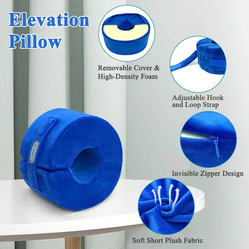 Vista 5 de Zelen Protector de talón para úlceras por presión, almohada de elevación de pie, protector de tobillo, protector de talón de cuña, cojín