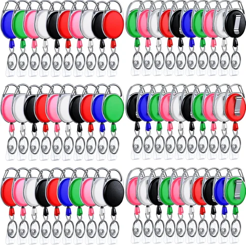 Vista 12 de Laumoi - 80 clips retráctiles para carretes de identificación Negro