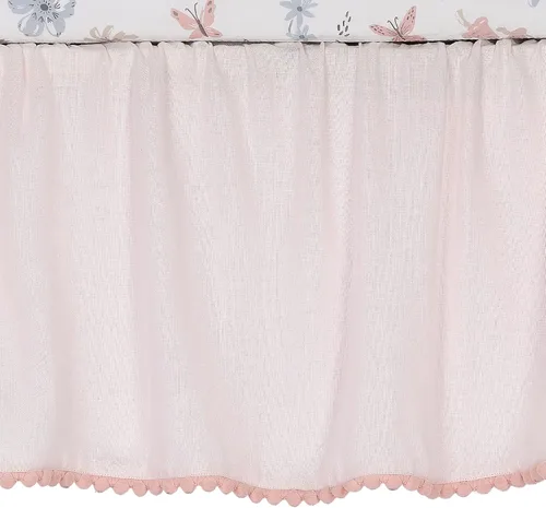 Vista 7 de Lambs & Ivy Baby Blooms - Juego de ropa de cama para cuna (3 piezas, diseño floral/mariposa), color rosa