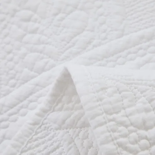 Vista 5 de Brandream Manta blanca de algodón para cama, sofá, funda de cama, manta decorativa sólida de 47 x 60 pulgadas