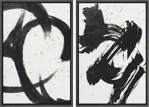 Vista 13 de SIGNWIN Lienzo enmarcado para pared, ilustraciones abstractas texturizadas en tonos beige terrosos, arte moderno, decorativo, contemporáneo