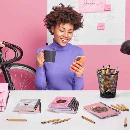 Vista 5 de Pasimy 8 cuadernos negros para mujeres, afroamericanos, espirales, motivacionales, para niñas negras, cuaderno de tapa dura inspirador con 8
