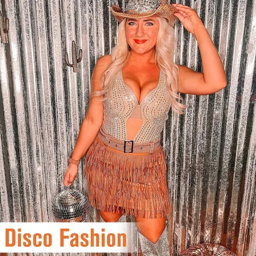 Vista 3 de Zando Falda de bufanda para danza del vientre para mujer, falda brillante con borlas de discoteca, trajes de lentejuelas, disfraces de rave, falda