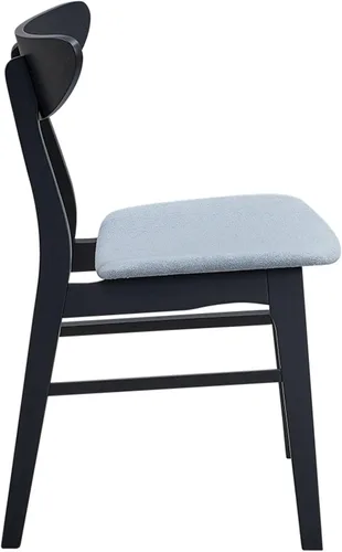 Vista 6 de Dining Chairs Set of 2, Modern Soft Upholstered Kitchen Side Chairs with Wooden Frame, Table & Chair Sets for Dining Room, Living Room, Black