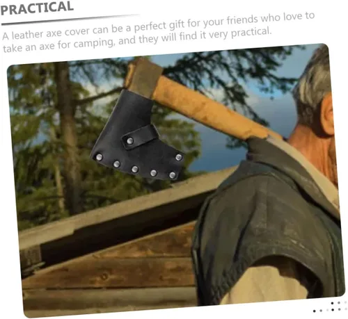 Vista 9 de STOBAZA Funda protectora de piel gruesa para hacha para cubiertas para aventuras de camping al aire libre