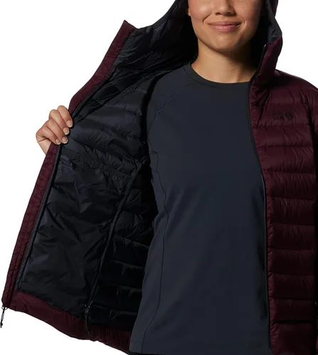 Vista 8 de Mountain Hardwear Deloro - Sudadera con capucha de plumón con cremallera completa para escalada y esquí, aislada, resistente al viento y al agua