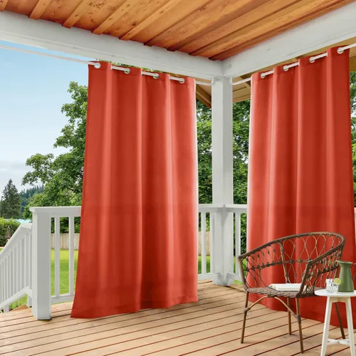Vista 82 de TOWN & COUNTRY BASICS Cabana Cortinas Sólidas de Peso Pesado para Interiores y Exteriores, Opacidad de Filtrado de Luz con Parte Superior de Ojales