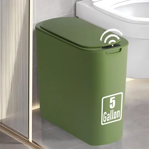 Vista 13 de TIPGO Cubo de basura de 5 galones con sensor de movimiento para baño con tapa, cubo de basura automático sin contacto, cesta de basura inteligente
