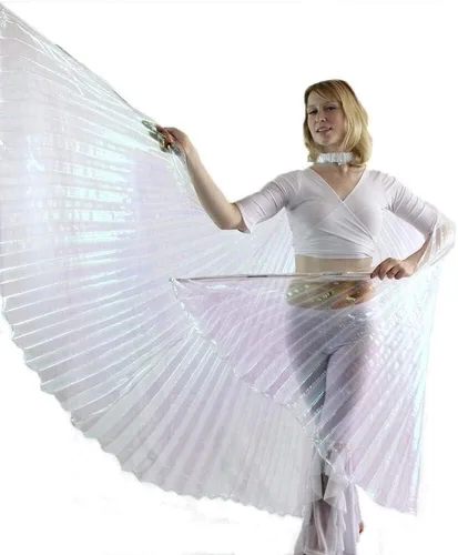 Vista 3 de danzcue Iridescent Blanco Alas De Isis Danza del Vientre con palos