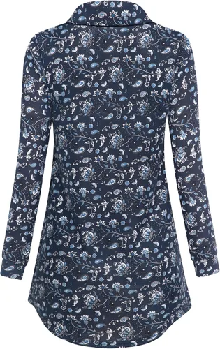 Vista 3 de Bebonnie Blusa casual de manga larga con cuello en V y solapa para mujer con botones