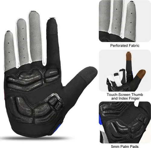 Vista 4 de INBIKE Guantes de ciclismo para hombre acolchados de gel de 0.197 in transpirables y resistentes al desgaste