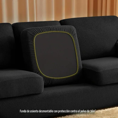 Vista 6 de CHUN YI Fundas para sofá de 7 piezas, lavables, fundas elásticas para sofá de 3 cojines con respaldo y fundas de cojín separados, protector