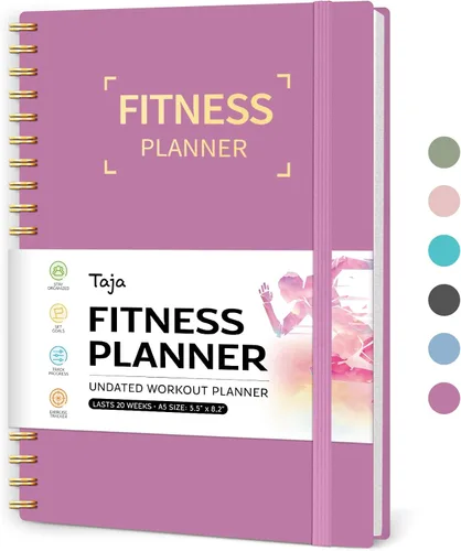 Vista 16 de Diario de entrenamiento físico para mujeres y hombres, tamaño A5 (5.5 x 8.2 pulgadas), planificador de registro de entrenamiento para rastrear