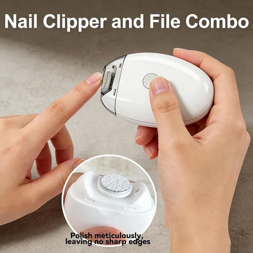 Vista 5 de Cortaúñas eléctrico automático 3 en 1, nuevo molinillo de uñas automático universal, recortador de uñas automático con luz y almacenamiento