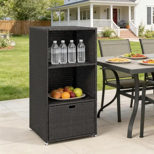 Vista 8 de Outsunny Valet - Toallero impermeable para bañera de hidromasaje, color Marrón Oscuro