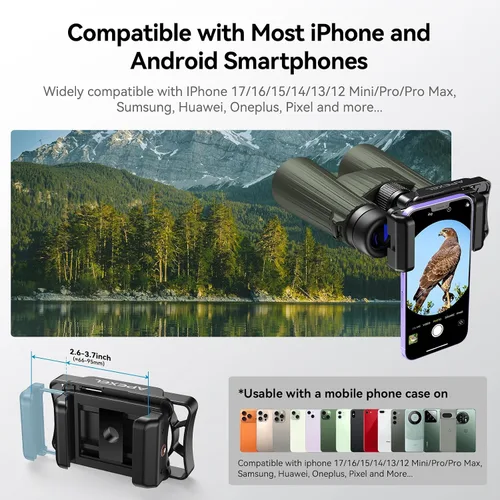 Vista 6 de APEXEL Adaptador de Teléfono para Telescopio, Adaptador de Foto Binocular para Android e iPhone, Soporte de Montaje de Teléfono para Telescopio