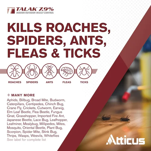 Vista 3 de Atticus Talak 7.9% Control de insectos para interiores y exteriores, concentrado de bifentrina (32 onzas)