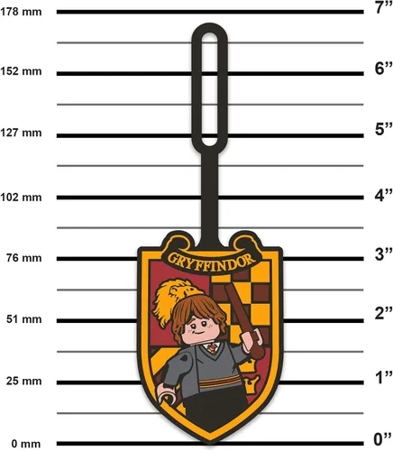 Vista 3 de Lego - Etiqueta de silicona para equipaje de Harry Potter, Ronald Weasley (53253) para viajes, maleta, mochila, vacaciones, etiqueta de regalo