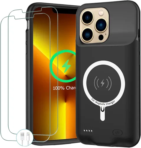 Vista 9 de Funda de batería para iPhone 12/12 Pro, funda de carga portátil mejorada de 10000 mAh con carga inalámbrica compatible con iPhone 12/12 Pro
