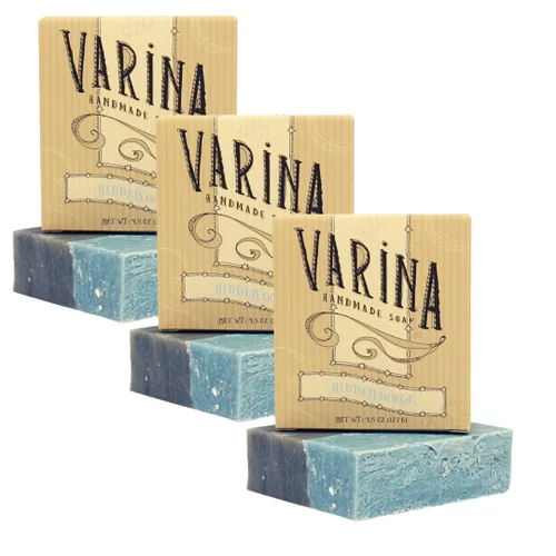 Vista 8 de Varina Jabón en barra de algodón natural limpio, limpieza suave para pieles sensibles, fresco, paquete de 3, experimenta una piel sana y brillante