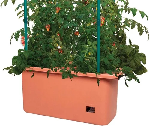 Vista 3 de Hydrofarm GCTR 10 Gal Sistema de Cultivo de Jardín de Tomate con Torre de Enrejado de 4 Pies con Ruedas para Enredaderas, Flores y Jardines