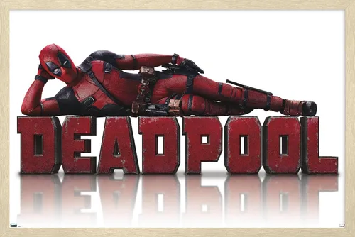 Vista 7 de Marvel Deadpool Legacy - Póster de pared acostado, 22.4 pulgadas de largo x 14.7 pulgadas de ancho, versión enmarcada de madera de granero
