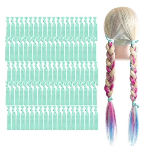 Vista 16 de MEEDEE Paquete de 100 lazos para el cabello, color negro, sin pliegues, nudos suaves para mujeres, sin daño, adecuado para colas de caballo, yoga
