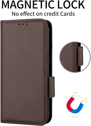 Vista 5 de Compatible with Xiaomi Poco X3 NFC Case,PU Leather Kickstand with Card Holders,Compatible with Xiaomi Poco X3 Pro/Poco X3 Flip Magnetic Closure