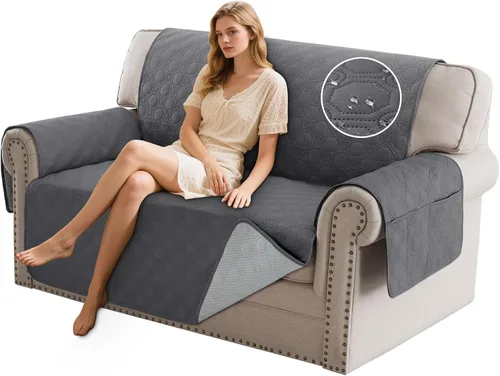 Vista 13 de PrinceDeco Funda para Silla y Sofá Impermeable Funda de Sillón Sofá Antideslizante Funda de Sofá Protector de Muebles con Correas Elásticas