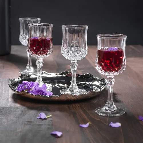Vista 4 de Cristal D'Arques M0084 Longchamp - Juego de 6 vasos cordiales, 2 onzas, transparente