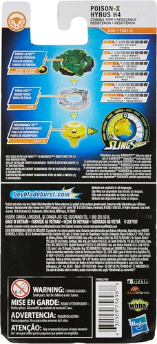 Vista 2 de Beyblade Burst Turbo Slingshock Single Top Poison-X Hyrus H4