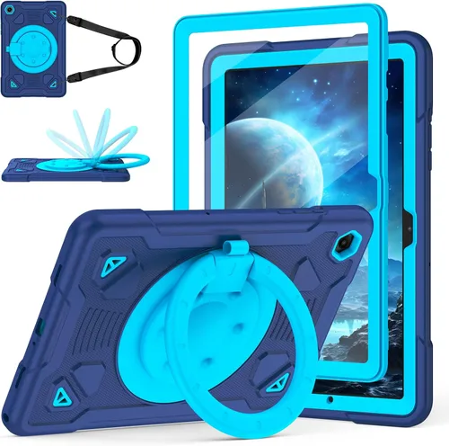 Vista 9 de Funda para Samsung Galaxy Tab A9+/ A9 Plus de 11 pulgadas 2023 con protector de pantalla con soporte giratorio de 360°, correa para el hombro, funda