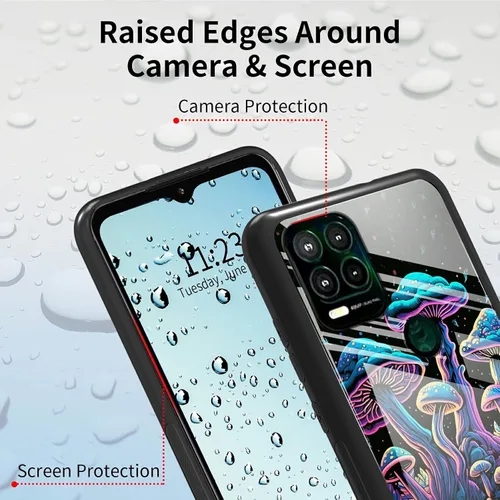Vista 310 de Funda para Motorola Moto G Stylus 5G 2021 de vidrio templado, funda negra con diseño de mujer negra africana para mujeres y hombres, antiarañazos, a
