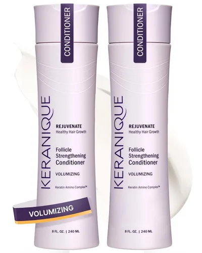 Vista 12 de Keranique Acondicionador de queratina voluminizante para cabello fino y adelgazante - Fórmula fortalecedora ligera con queratina y niacinamida