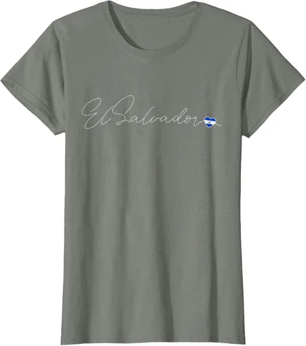 Vista 14 de Camiseta Simple Love El Salvadoreño con diseño de corazón en El Salvador