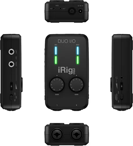 Vista 6 de IK Multimedia iRig Pro Duo I/O Interfaz de audio USB, salidas balanceadas TRS y para auriculares, mezclador de audio a 24 bits, interfaz MIDI