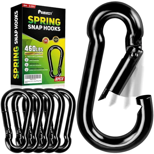 Vista 8 de PAMAZY 12 ganchos de resorte de 2 pulgadas, clip de gancho de utilidad, conector de cuerda resistente, ganchos de enlace rápido para interiores
