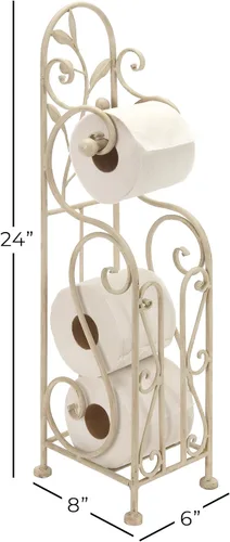Vista 12 de Soporte Deco 79 de metal para papel higiénico, color blanco Crema