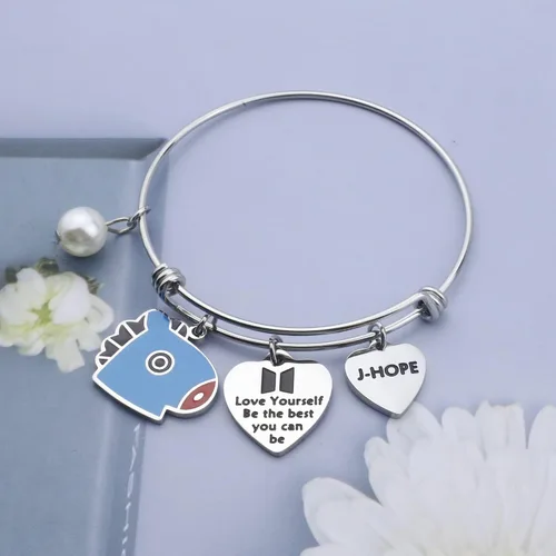Vista 4 de Army Gifts Love Yourself Be The Best You Can Be Bracelet Inspirational Gift Star Lover Jewelry Star Fans Gift Music Lover Gifts